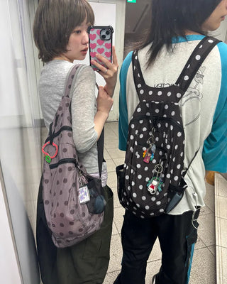 Polka Dot Nylon Backpack