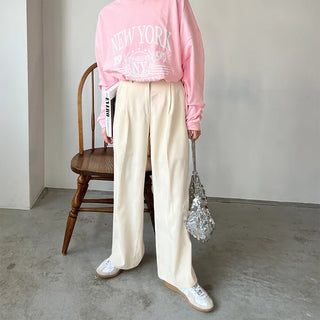 Pintuck Simple Slacks