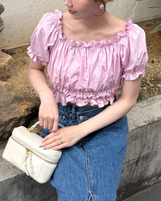 Shirred Smock Off-Shoulder Top