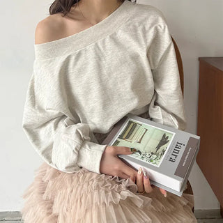 Off-shoulder sweatshirt
