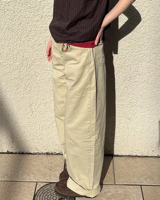 Summer cotton wide-leg pants