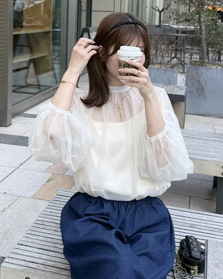 Organza sheer blouse