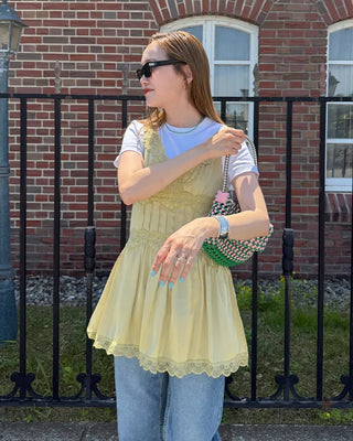 Lace V-neck mini dress
