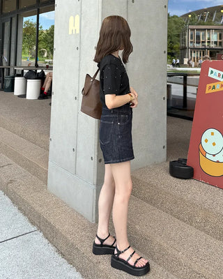 Platform sandals with belts