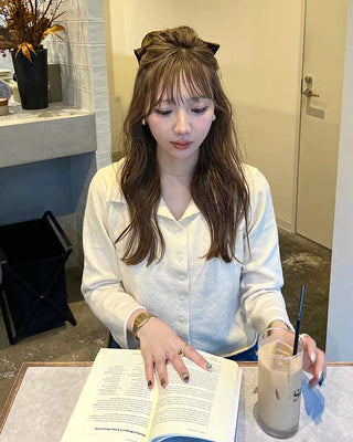 Sailor collar knit cardigan