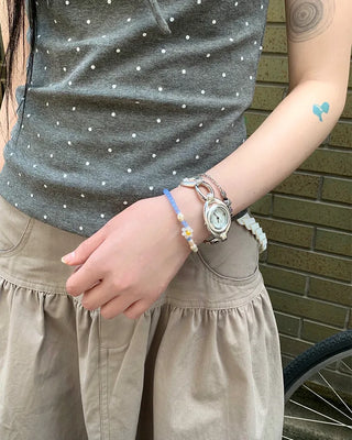 Daisy Flower Bead Bracelet