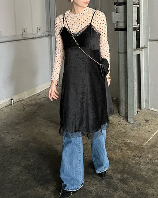 Lace layered bustier dress