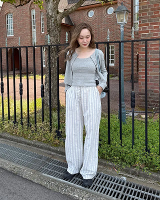 Perforated Sleeveless Cardigan Set