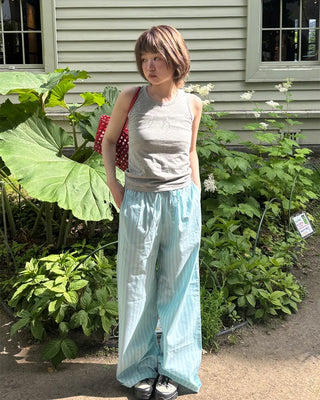 Wide striped easy pants