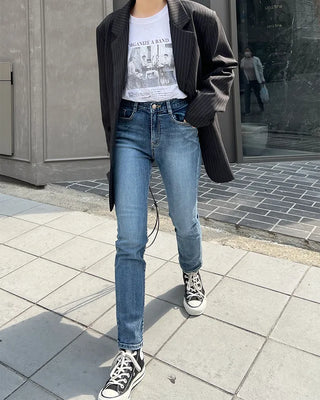 Slim-fit denim pants