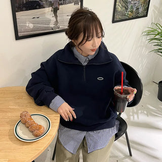 Colored half-zip sweatshirt