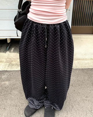 Waist String Dot Sweatpants