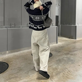Two-pleat wide slacks