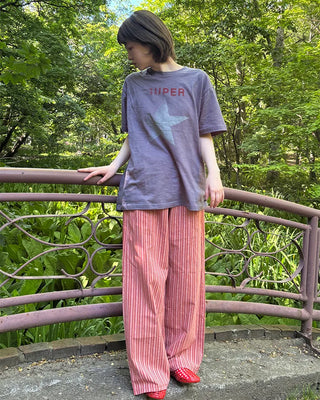 Striped cotton easy pants