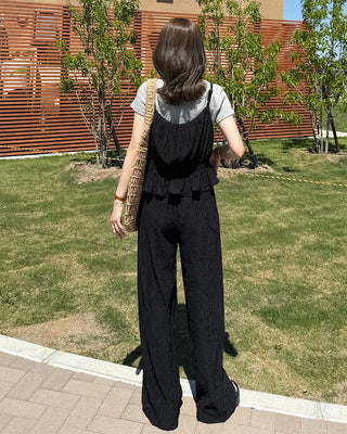 Frill Shirred Bustier Pants Set