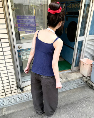Back pocket polka dot wide pants