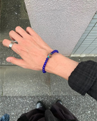 Blue bead bracelet