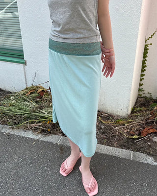 Lace waist midi skirt