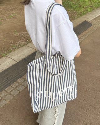 Striped Lettering Eco Bag