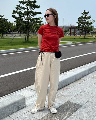 Cotton wide-leg pants
