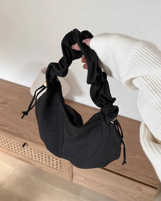 Shirring String Half Moon Bag