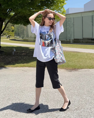 Simple slim capri pants