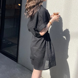 Linen short jumpsuit