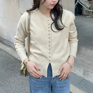 Gold button detail cardigan