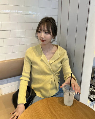 Two-way layered cardigan
