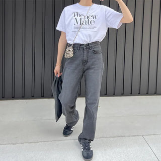Straight-fit denim pants