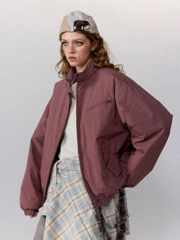 [Monterest] Stand Collar Padded Harrington Jacket