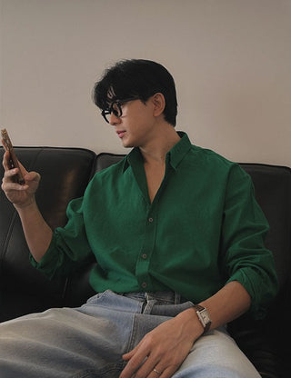 Mild daily linen shirt (linen fabric)