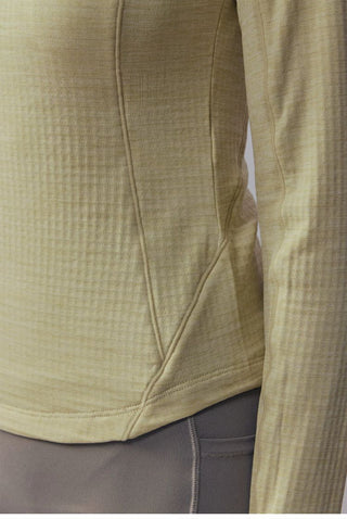 [Monterest] Fleece-Lined Half-Zip Long Sleeve Tee