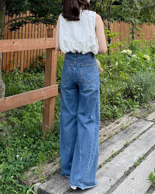 Slit detail denim pants