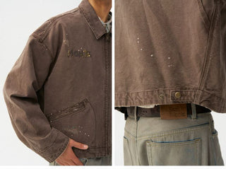 [Monterest] Washed Distressed Canvas Work Jacket