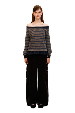 [Moromoro2] Tencel Linen Striped  Sweatshirt/Pants