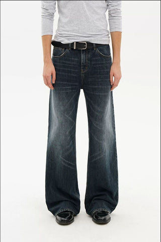 [MASONPRINCE] Washed Slub Denim Micro-Flare Jeans