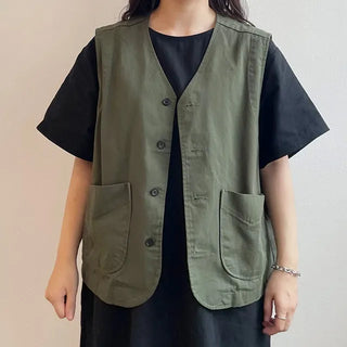 bro cotton casual pocket vest