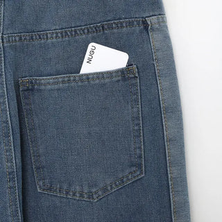 Side fringe denim pants