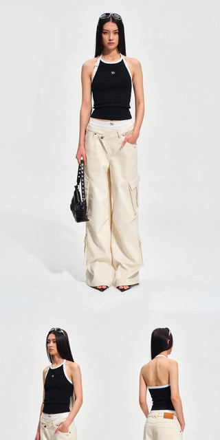 [NOTAWEAR] Cotton Twill Multi-Pocket Wide Leg  Pants