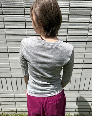 Henley Neck Sheer T-Shirt