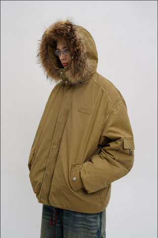 [MASONPRINCE] Fur-Collar Padded Parka Jacket