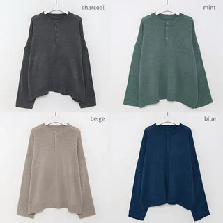(Unisex) Oversized Button Knit
