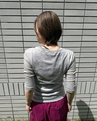 Henley Neck Sheer T-Shirt