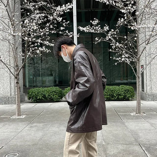 Single Half Leather Jacket