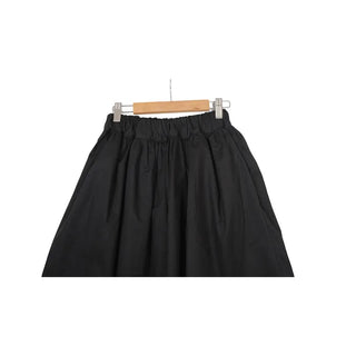 Cotton A-line shirred long skirt