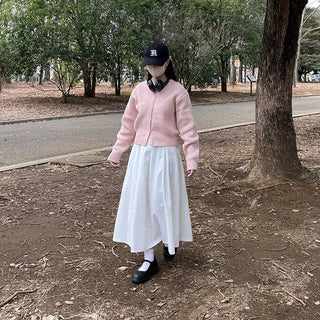 Pintuck flared skirt