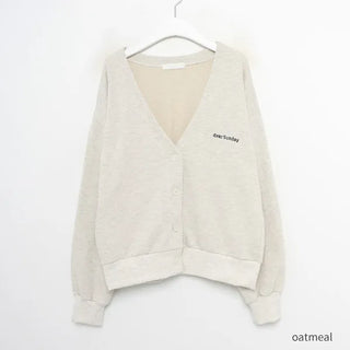 V-neck cotton cardigan