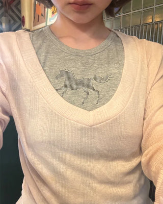 Horse print sleeveless top