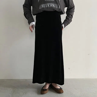 Velvet H-line skirt